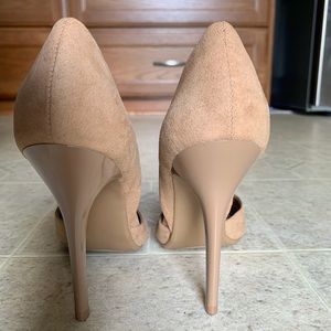 JustFab heels in beige.